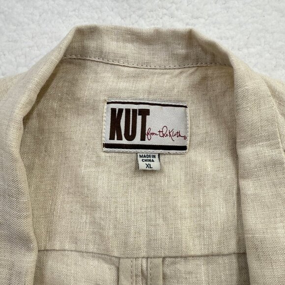 Kut from the Kloth Linen Open Drape Front Vest Coastal Boho Beige Womens XL NEW - Picture 5 of 10